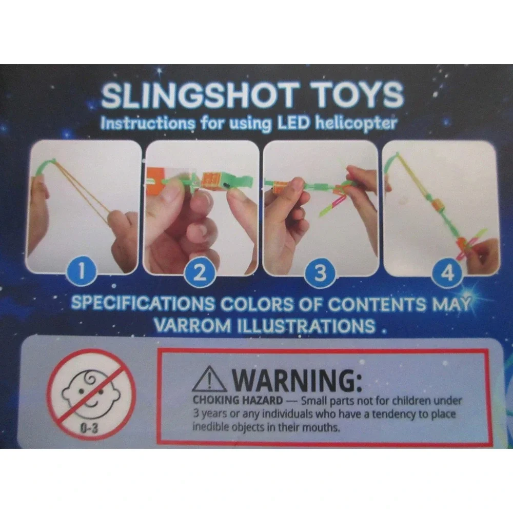 12 Rocket slingshot helicopter flying toys with LED lights